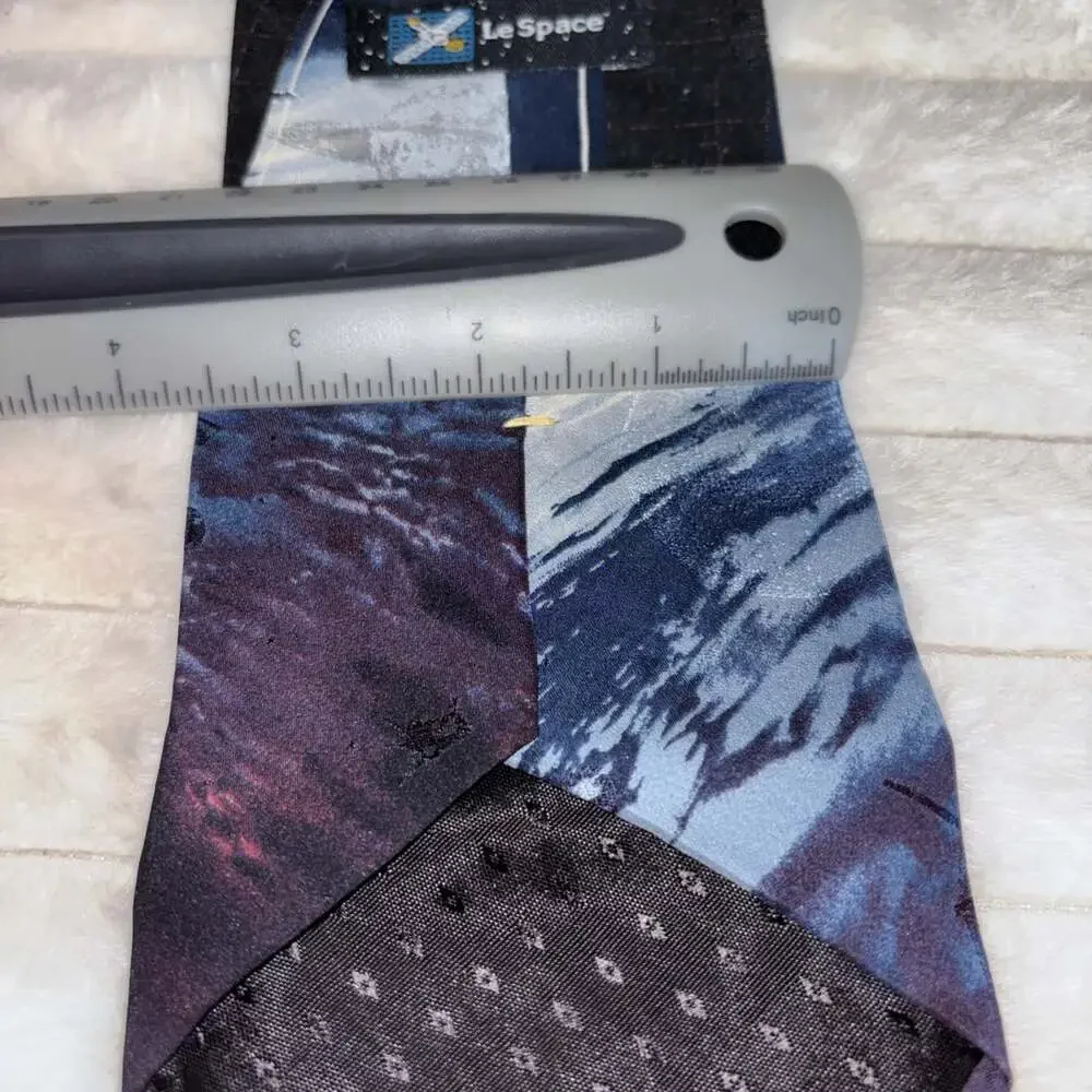 Vintage NASA Space Shuttle Hubble Satellite Tie 100% Silk Made in USA Astronomy